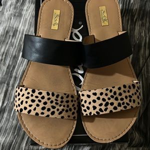 Leopard print sandals